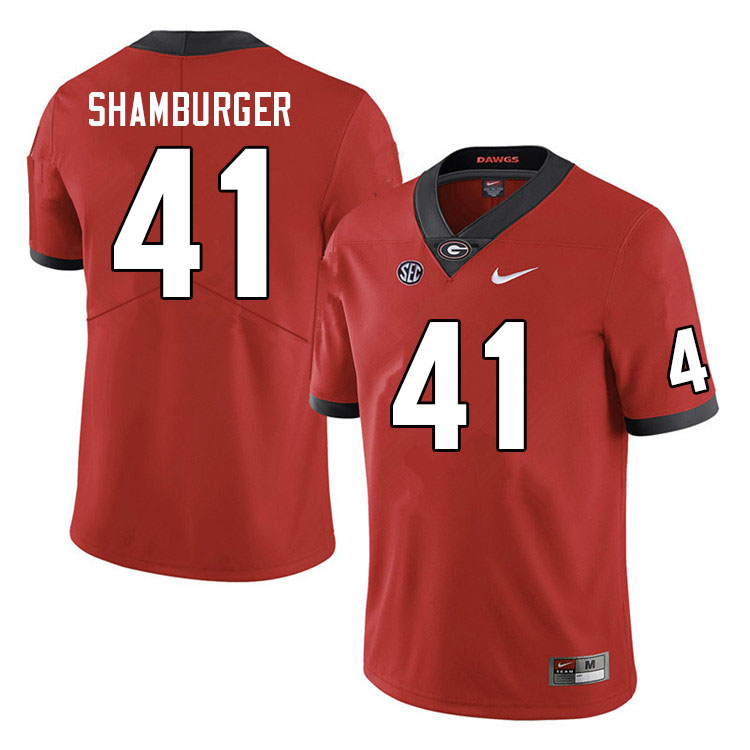 Georgia Bulldogs Men's Denton Shamburger #41 Red 2022 Stitched College UGA Football Jersey 23PY013CI